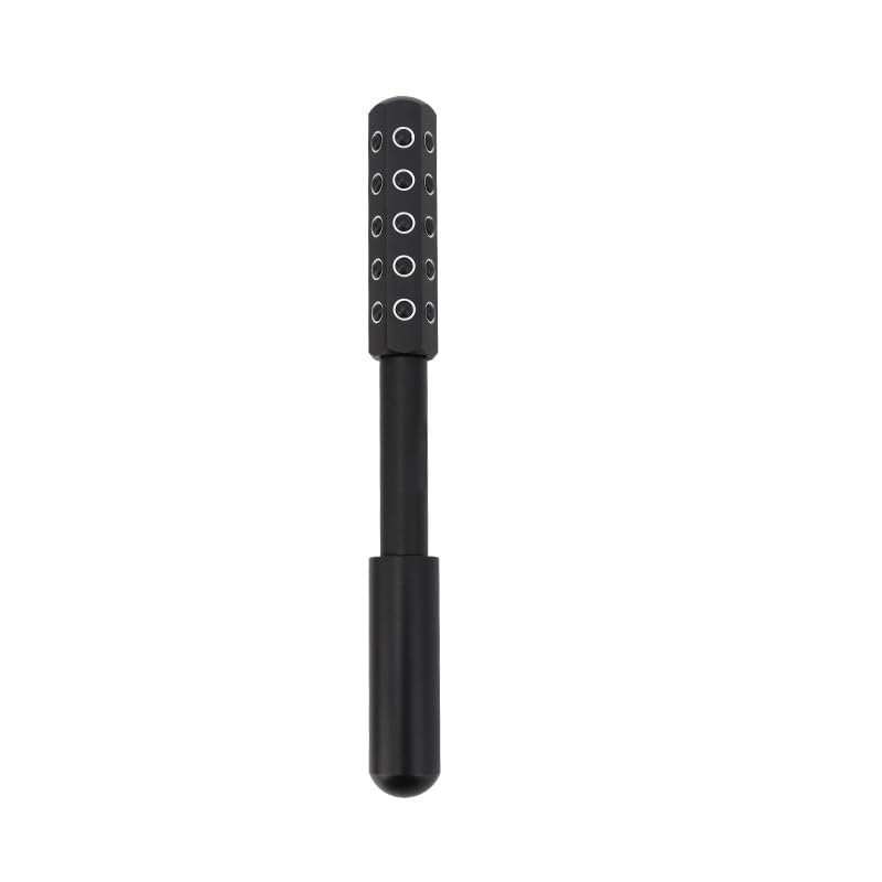 Betypura 30-Stone Facial Roller - Cooling Face & Neck Massager Tool for Skin Rejuvenation | 360 Contouring with Germanium Stones & Aircraft Aluminum | Portable 7.6" Beauty Roller - Black