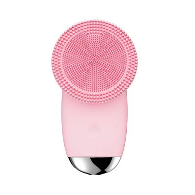 Electric Sonic Vibration Cleansing Brush, Rechargeable Waterproof Facial Scrub, Used for Deep and Thorough Facial Cleansing, Daily Skincare(Pink)