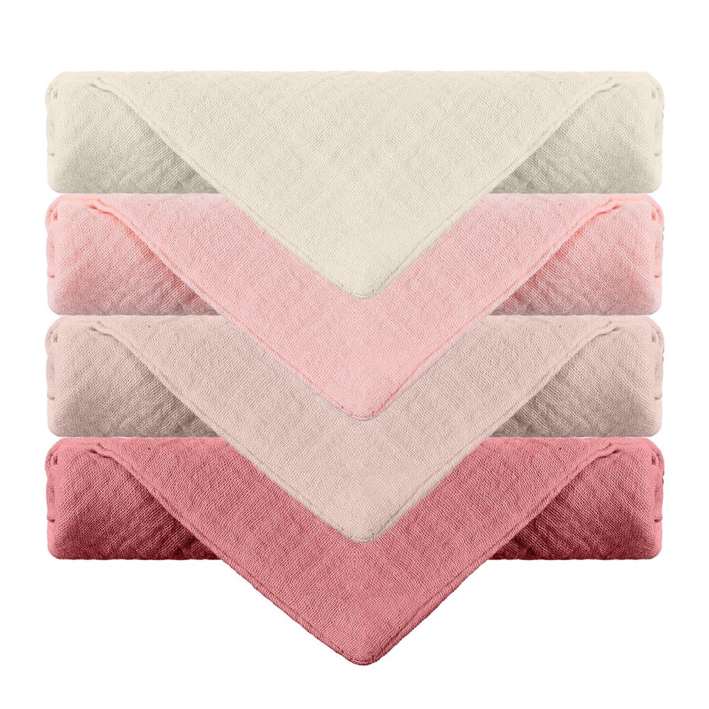 Hpmjz 4 Pcs Muslin Face Cloths Soft Wash Towels Cotton Absorbent Cloths Makeup Remover Cloth Reusable Washcloths for Skin Care Facial Makeup Daily Cleansing Travel Women Men Adult