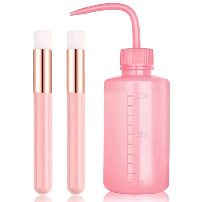 3 PCS Lash Shampoo Brush Sets with 1pcs 250 ML Plastic Satety Lash Tatoo Wash Bottles 2PCS Nose Blackhead Facial Cleaning Brush for Eyelash Extension Supplies (Styel #5)
