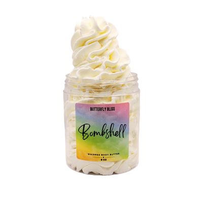 Bombshell Whipped Body Butter Floral & Fruity Scent Inspired by VS Ultra Moisturizing Shea & Mango Butter Handmade Valentines Day Skincare Gift 8 oz Jar
