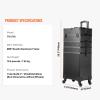 5 in 1 Aluminum Trolley Case with 360 Rotation Wheels with Lock and Key Diamond Pattern Make Up Organizer view 2