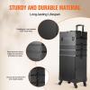 5 in 1 Aluminum Trolley Case with 360 Rotation Wheels with Lock and Key Diamond Pattern Make Up Organizer view 3