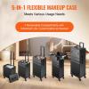 5 in 1 Aluminum Trolley Case with 360 Rotation Wheels with Lock and Key Diamond Pattern Make Up Organizer view 4