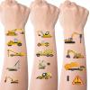 10 Sheets Cartoon Car Temporary Tattoos Construction Trucks Fake Tattoos Styles Mixed Vehicles Tattoo Cute Tractors Digger Stickers Waterproof Road Sign Tattoos for Body Art Makeup view 1