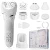 Qreeyx Epilator for Women, 7 in 1 Epilator Hair Removal for Women, Shaver, Bikini, Face Razor, Facial Brush, Face Massage and Body Exfoliator, Waterproof Painless Lady Shaver (White 227) view 1