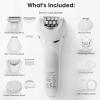 Qreeyx Epilator for Women, 7 in 1 Epilator Hair Removal for Women, Shaver, Bikini, Face Razor, Facial Brush, Face Massage and Body Exfoliator, Waterproof Painless Lady Shaver (White 227) view 2