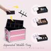 5 in 1 Aluminum Trolley Case with 360 Rotation Wheels with Lock and Key Diamond Pattern Make Up Organizer view 4