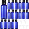 100 Pack 60 Ml Travel Bottles with Flip Caps, Blue Plastic Containers with Funnels, Leak-Proof Refillable Cosmetic Bottles for Shampoo & Lotion view 3