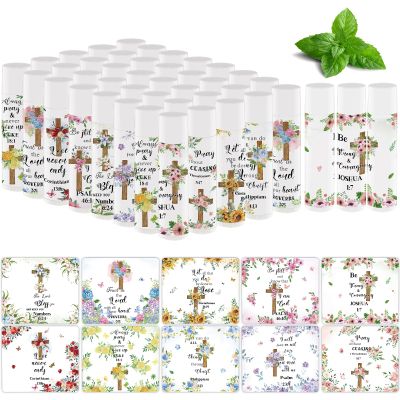 50 Pcs Bible Verse Lip Balm Bulk Christian Gifts for Women Faith Religious Inspirational Party Favors Scripture Moisturizing Lip Care Appreciation Valentine's Gift for Teacher Mom Employee