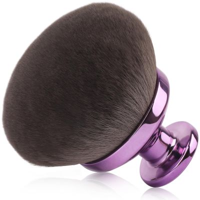 90MM Extra Large Self Tanner Kabuki Makeup Brush  Ultra Soft Dense Vegan Bristles for Body Makeup, Bronzer & FoundationApplies Tanning Mousse, Lotion & Self TannerWet & Dry (Purple)