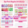 110PCS Spa Party Supplies for Girls Spa Party Favors Include Face Masks Skincare, Hand Cream, Lip Balm, Eye Patches, Lip Mask, Mini Hair Brush, Stocking Stuffers for Teen Girls, Sleepover Party Gifts view 2