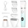 Bilitase Bikini Trimmer for Women,3-in-1 Electric Shaver for Women,Rechargeable Painless Pubic&Facial Razor for Sensitive Skin,Lip,Arms,Legs with LED Display (Gradient Green) view 1