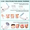 Bilitase Bikini Trimmer for Women,3-in-1 Electric Shaver for Women,Rechargeable Painless Pubic&Facial Razor for Sensitive Skin,Lip,Arms,Legs with LED Display (Gradient Green) view 2