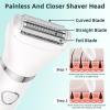 Bilitase Bikini Trimmer for Women,3-in-1 Electric Shaver for Women,Rechargeable Painless Pubic&Facial Razor for Sensitive Skin,Lip,Arms,Legs with LED Display (Gradient Green) view 4
