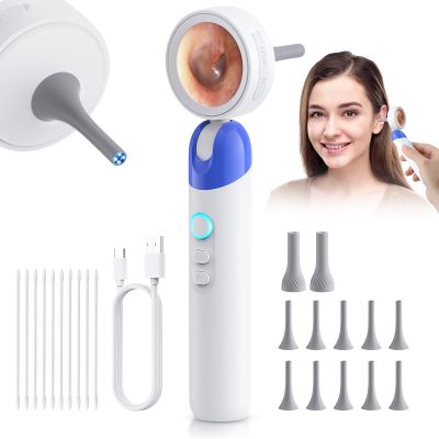 Otoscope Ear Camera with 1.38 Screen, 1080P HD Ear Scope with 4 LED Lights, Otoscope Camera for Adults Kids and Pets, 12 Silicone Specula Tips, Support Photo & Video, Type-C ChargingBlue