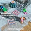 12 Pcs Press On Nail Packaging Storage Case,3x3in Clear Plastic Nail Tips Organizer Box with 30 Adhesive Glue Tabs for Fake Nail Art Display,Bulk Press Ons Container for Salon Business & Home Use view 3