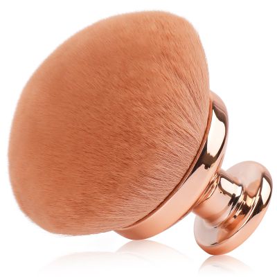 90MM Extra Large Self Tanner Kabuki Makeup Brush  GlorBrochas Ultra Soft Dense Vegan Bristles for Body Makeup, Bronzer & FoundationApplies Tanning Mousse, Lotion & Self TannerWet & Dry (Rose-Gold)
