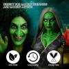 Black White Green Face Body Paint, Christmas Wicked Makeup Kit (3 Sponges + 5 Brushes), 9 Pcs Oil Based Non Toxic Green Face Painting Witch Kit for Halloween SFX, Hunting Hulk, Zombie, Costume,Cosplay view 2