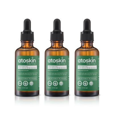 Atoskin Scalp Serum (3 Pack)  for Seborrheic Dermatitis - with Botanical Extracts, Zinc PCA & Aquaxyl (5.1 oz)