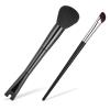2 Pcs Nose Contour Brushes, 7 Inch 2-In-1 U-Shaped and Fluffy Brush Contour Blending Black Angled Brush Set Angled Tilt Brushes for Nose Sculpting Highlighting Defining Seamless Contouring view 1