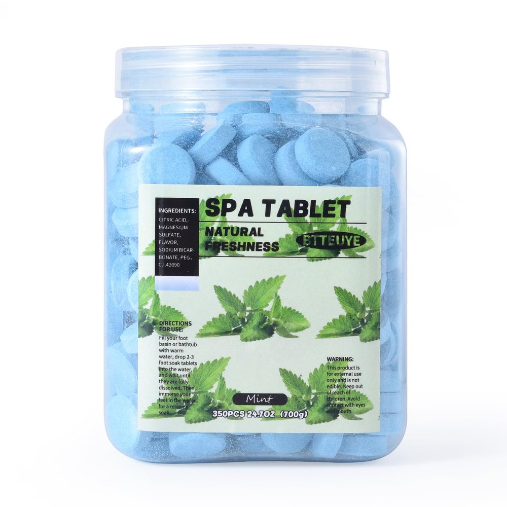 BTTEUYE Foot Pedicure Soak,Natural & Refreshing,Relieve Fatigue,Soothe & Protect Feet,Mint Scent,350-Count