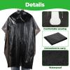 100 Pcs Disposable Capes Hair Salon, 51.2x36.2 Inch Disposable Hair Salon Capes, Waterproof Barber Cape, Single Use Shampoo Hair Cutting Cape Dressing Apron for Barbershop & Salon Hairdressing (Black) view 3