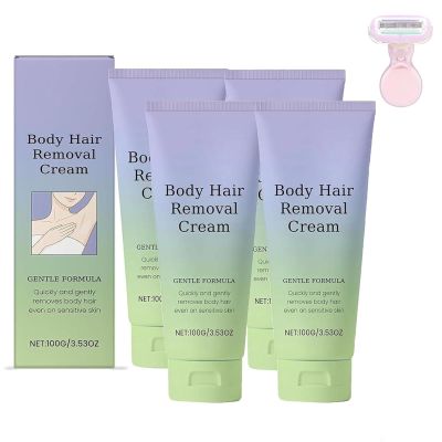 L-Uuma Facial Hair Remover, Gentle Painless Cream for Women Face Sensitive,Hair-Free Skin in 5 Minutes- for All Skin Types (4 Pcs)