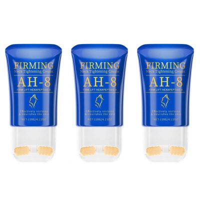 VivaBloom AH-8 Firming Neck Cream with Roller, Neck Tightening Cream for Crepey Skin, Advanced Crepe Fix Cream, Triple Firming Moisturizing Lotion, Tighten and Lift Neck Cream for Women, 4.23oz (3)