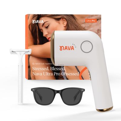Navaskin Ultra Pro IPL Laser Hair Removal Device for Women & Men with Painless Sapphire Ice-Cooling Tech, Auto & Manual Modes, 5 Intensity Levels, for Face, Legs, Armpits, Hands & Bikini Line