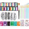 Body Painting Creams | Face Painting Kit With Stencils | 12-Grid Palette Washable Cosmetics With Brushes Stencils | Dependable | Versatile | 21x10.4x1.6cm | For Halloween Birthday view 1