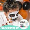 Body Painting Creams | Face Painting Kit With Stencils | 12-Grid Palette Washable Cosmetics With Brushes Stencils | Dependable | Versatile | 21x10.4x1.6cm | For Halloween Birthday view 2