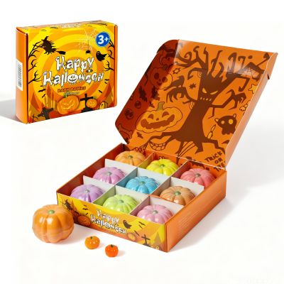 Halloween Bath Bombs for Kids Gifts: 9 Pcs Pumpkin Bath Bomb with Toys Inside Surprise Spider Light up Bath Toy Spooky Basket Stuffers for Kid Boys Girls Ages 3+ Bubble Fall Shower Steamers Bathroom