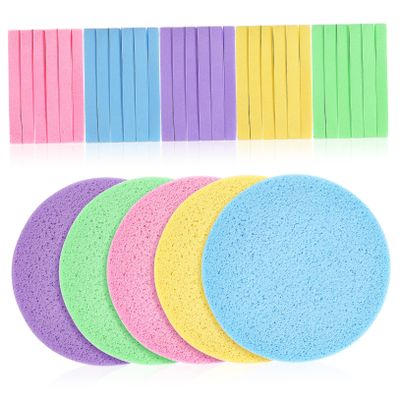 ARTSEWPLY 120 Pcs Compressed Facial Sponges for Makeup Removal Exfoliating Cleansing Lightweight Portable Face Cleaning Sponges for Daily Use