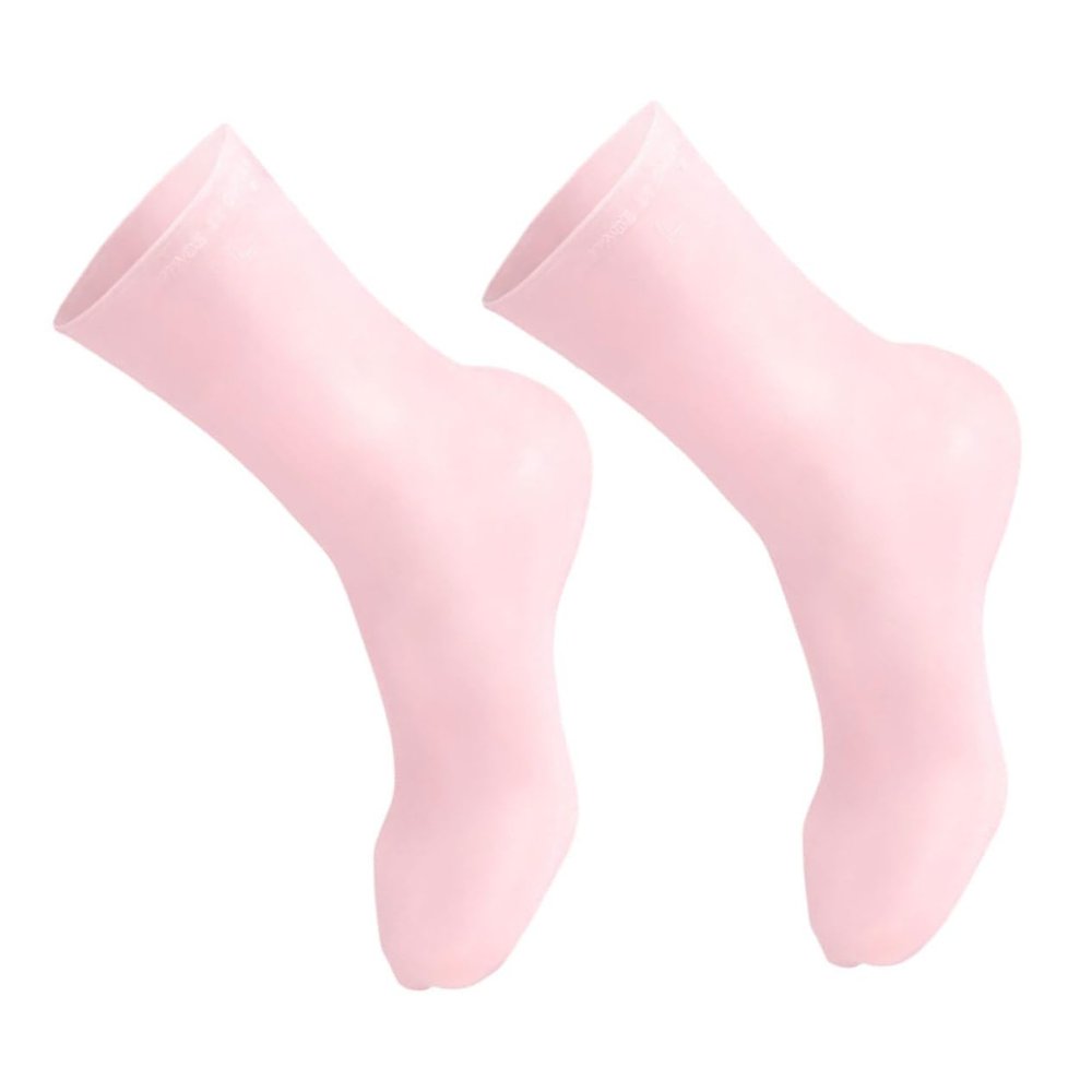 ELAYARD 1 Pair Moisturizing Foot Care Socks for Women Soft Breathable Design to Hydrate and Exfoliate Dry Cracked Skin for Home Pedicure and Spa Use Pink Honeycomb Cushioning S