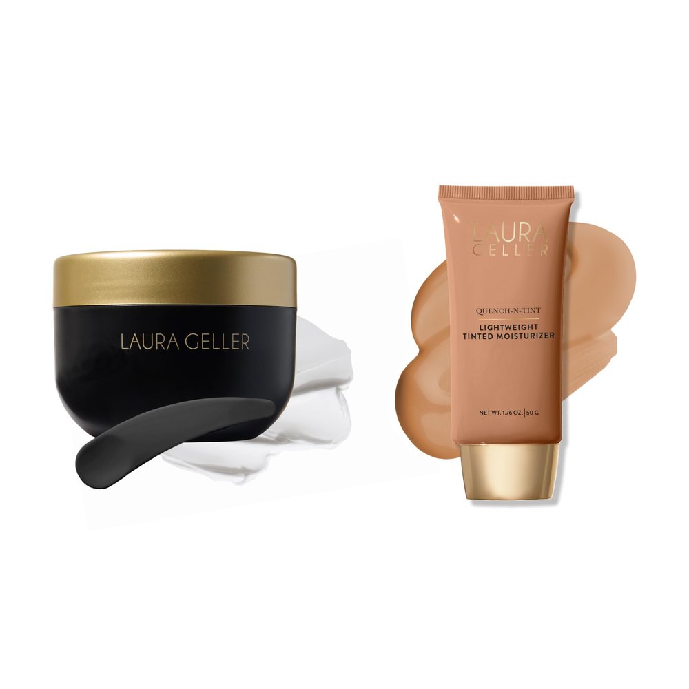 LAURA GELLER Quench-n-Tint Hydrating Lightweight Tinted Moisturizer + Cold Cream Cleanser medium-deep