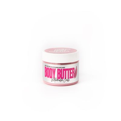 Brujeria Whipped Body Butter with Shimmer  Deep Hydration for Dry & Extra Dry Skin  Shea & Cocoa Butter + Natural Oils  Glow Boosting, Non-Greasy, Fast Absorbing, Vegan (7.4 oz, Watermelon)