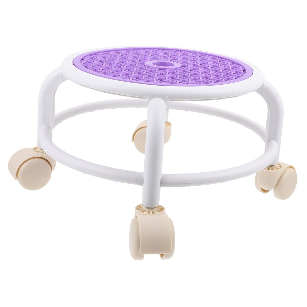 ETHZZLE Low Rolling Stool with Swivel Wheels Multi-Functional Footrest for Home Use Ergonomic Small Stool for Boys and Girls and Adults Easy Movement Rolling Chair for Bathroom and Spa