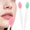 2Pcs Lip Scrubber Exfoliator,Double-Sided Pore Lip Scrub Brush for Face,Nose Scrubber,Silicone Lip Pore Cleansing Brush for Men Women Exfoliating Dark Lips,Blackheads Removal(Pink+Green) view 1