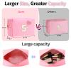 YILANCOL Personalized Initial Makeup Bag with Bling Heart Preppy Cosmetic Bag Cute Toiletry Travel Bag For Teen Girls Women Letter Makeup Pouch Purse for Holiday Birthday Christmas Gifts view 2
