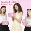 YILANCOL Personalized Initial Makeup Bag with Bling Heart Preppy Cosmetic Bag Cute Toiletry Travel Bag For Teen Girls Women Letter Makeup Pouch Purse for Holiday Birthday Christmas Gifts view 4