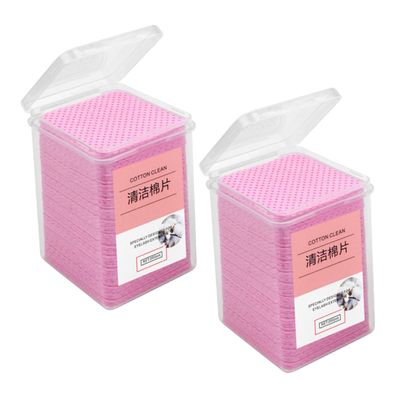 EPIGEIST 400Pcs Eyelash Glue Wiping Cloths Pink Cleaning Pads for Eyelash Extensions Portable and Compact Removal Tool Prevent Clogging for Travel and Daily Use