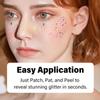 10 Pcs Face Holographic Laser Makeup Patches, Holographic Multichrome Glitter Freckles Face Tattoo, Glitter Freckles, Sparkle and Waterproof Face Glitter Temporary Tattoos for Women view 3