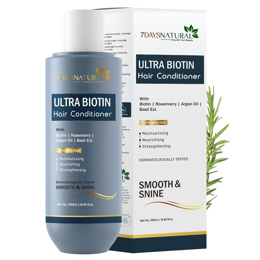 7DAYSNATURAL Ultra Biotin Hair Conditioner with Rosemary | Argan Oil for Moisturising & Strengthening Formula(250 Ml)
