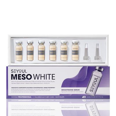 SEYOUL Meso White Facial Serum Ampoules  Uneven Tone Appearance & Skin Radiance Support with Niacinamide, Stem Cells & Collagen  6 Vials (0.17 fl oz Each)