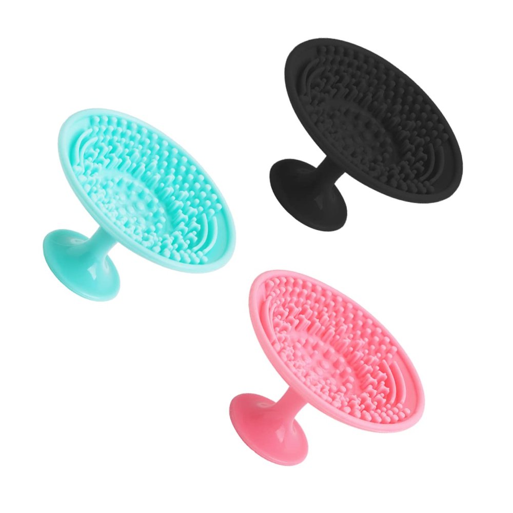 HONITANO 3pcs Makeup Brush Scrubber Handheld Silicone Cleaning Pads for Efficient Tool Washing Green Color Variety Beauty Tool Cleaner for Makeup Lovers