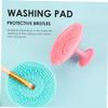 HONITANO 3pcs Makeup Brush Scrubber Handheld Silicone Cleaning Pads for Efficient Tool Washing Green Color Variety Beauty Tool Cleaner for Makeup Lovers view 3
