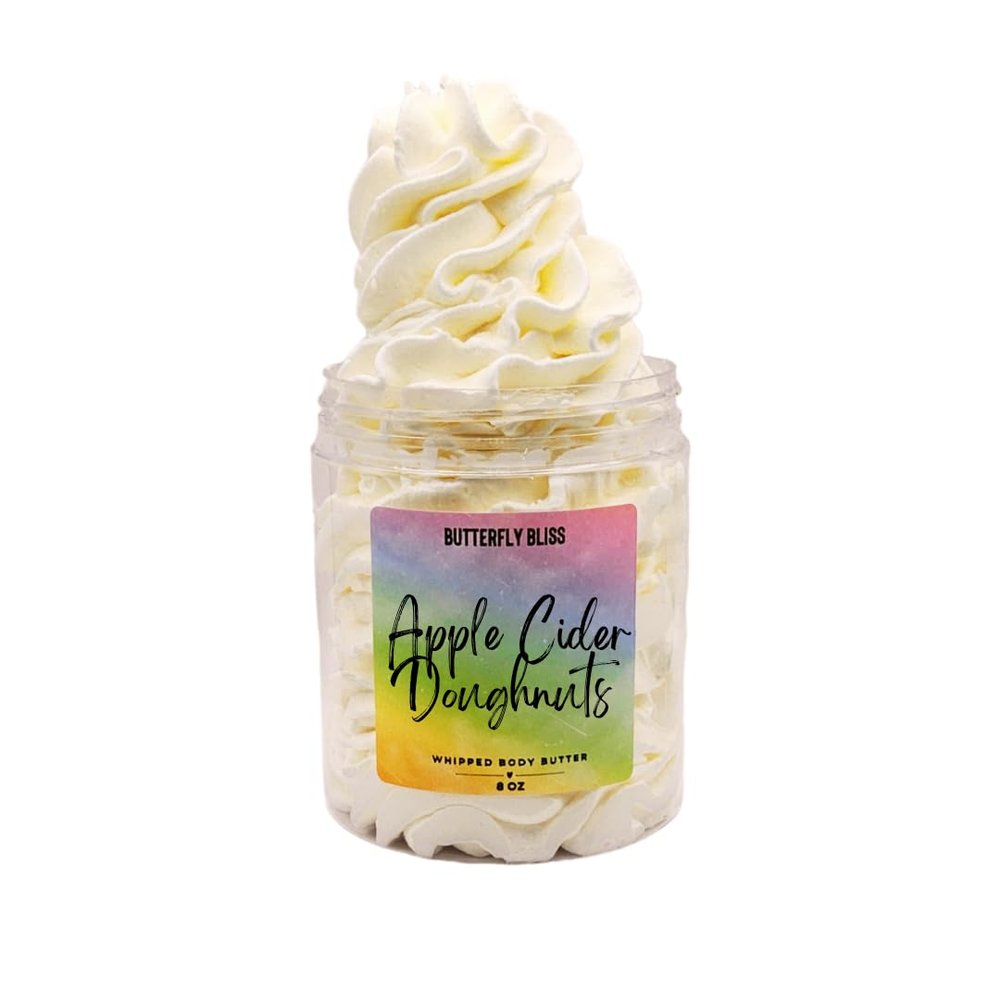 Apple Cider Doughnut Body Butter Warm Cinnamon Apple Scented Moisturizer Ultra-Rich Whipped Shea & Mango Butter Fall-Inspired Natural Skincare for Dry Skin 8 oz Jar