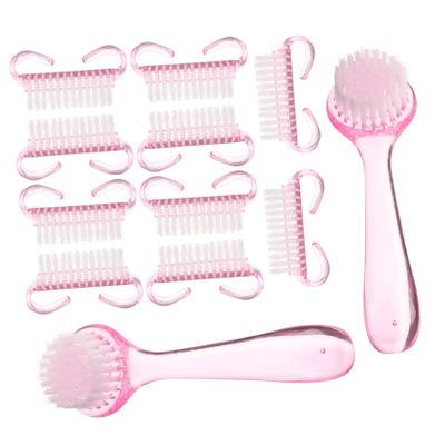 ELAYARD 1 Set Nail Cleaning Kit with Long Handle Grip Brushes Random Color Small Brushes for Easy Manicure Care and Nail Art Skin Friendly Durable Materials Random Color