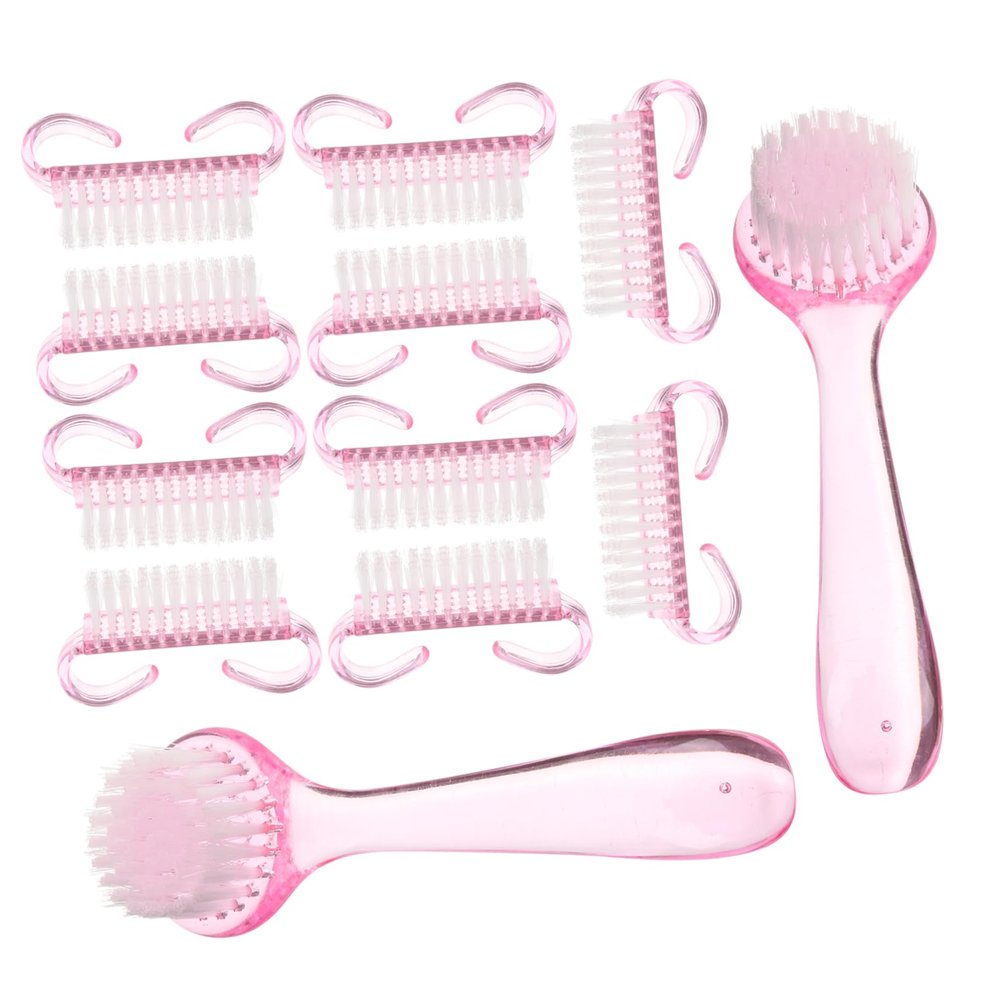 ELAYARD 1 Set Nail Cleaning Kit with Long Handle Grip Brushes Random Color Small Brushes for Easy Manicure Care and Nail Art Skin Friendly Durable Materials Random Color